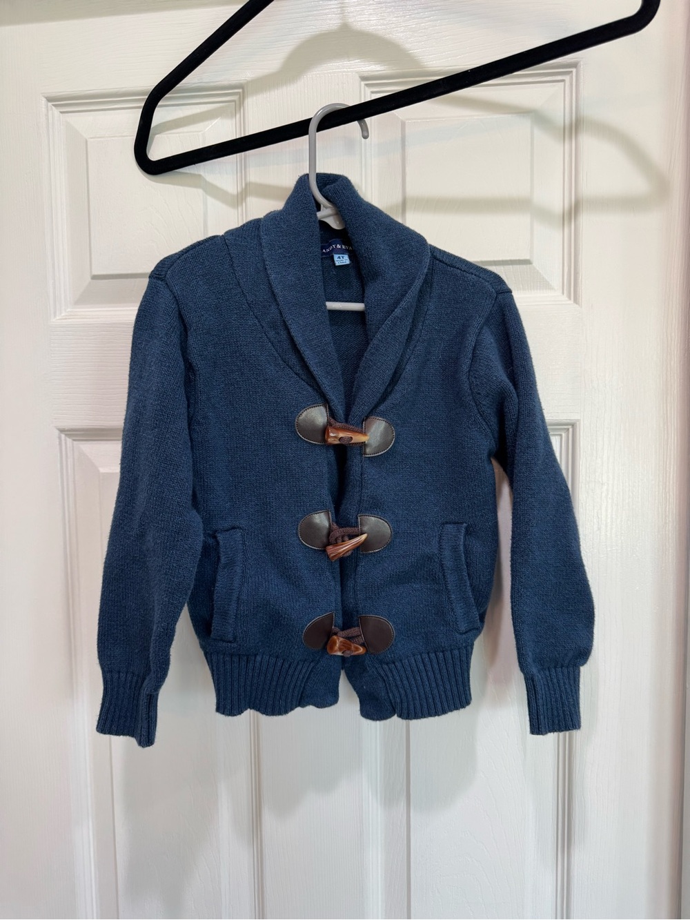 Andy & Evan Navy Shawl-Collar Toggle Cardigan